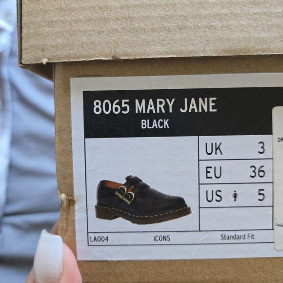 New Dr. Martens Black Leather Mary Jane Shoes - Picture 2 of 9